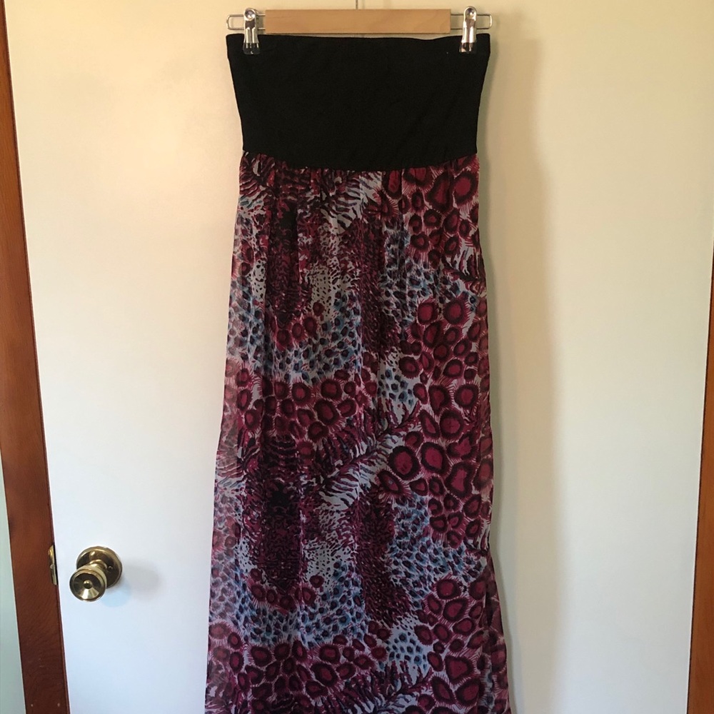 Charlotte Russe leopard strapless maxi dress